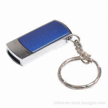 USB Flash Memory with Keychain, Available in Various Colors
